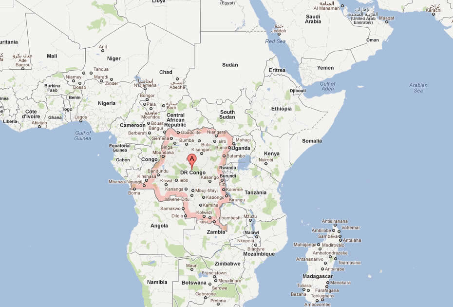 karte von demokratische republik kongo afrika